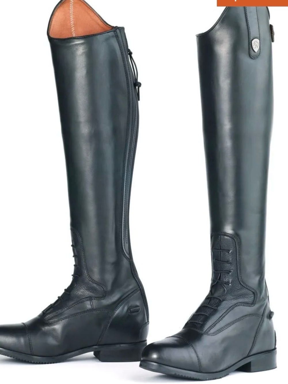 Women's Tall Black Leather Riding Boots
